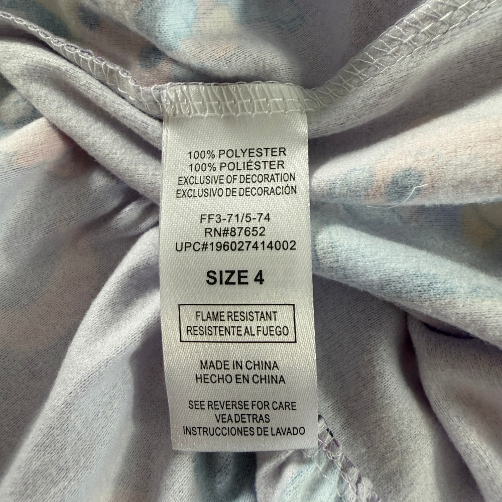Bluey Girls Allover Character Print Purple Fleece Ruffle Nightgown Size 4 NWT - Picture 7 of 8